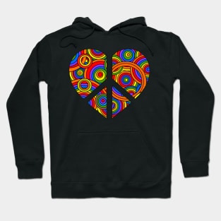 Rainbow Peace and Love Art Hoodie